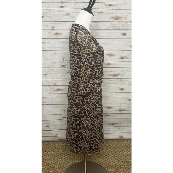 BCBG MaxAzria Y2K mob wife Michael animal-print mesh wrap dress Size XS - Picture 5 of 7